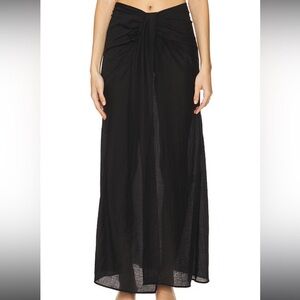 SNDYS revolve black wrap front gauzy lightweight maxi dress NWT XS , classic